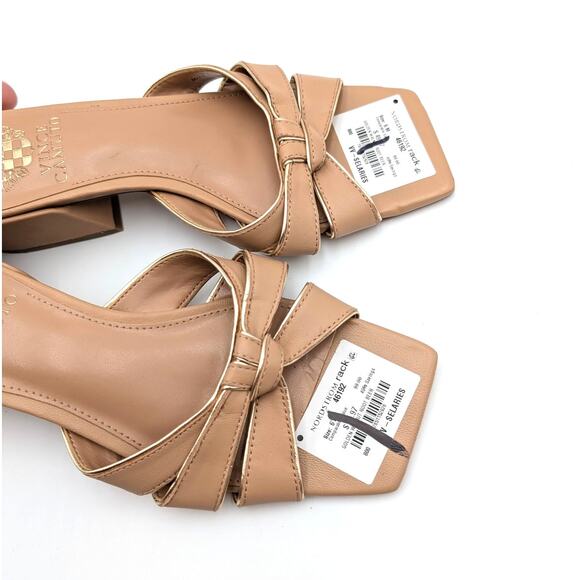 Vince Camuto Selaries Block Heel Slide Sandals Women's Tan Size US6 EU36.5 - Picture 11 of 12
